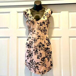 Windsor Blush/tan and Black Floral Mini Dress, size Junior S